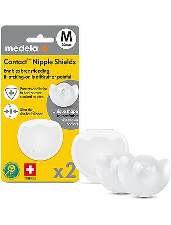 Bouts de sein medela contact - silicone doux, protège mamelons sensibles, facilite la prise du sein