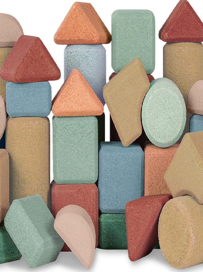 Bouwblokkendoos van kurk - 40 st Multicolor - Kiabi