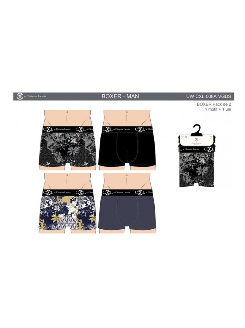Boxer CXL By LACROIX - Pack de 4 Bleu Multicolore Noir - Kiabi
