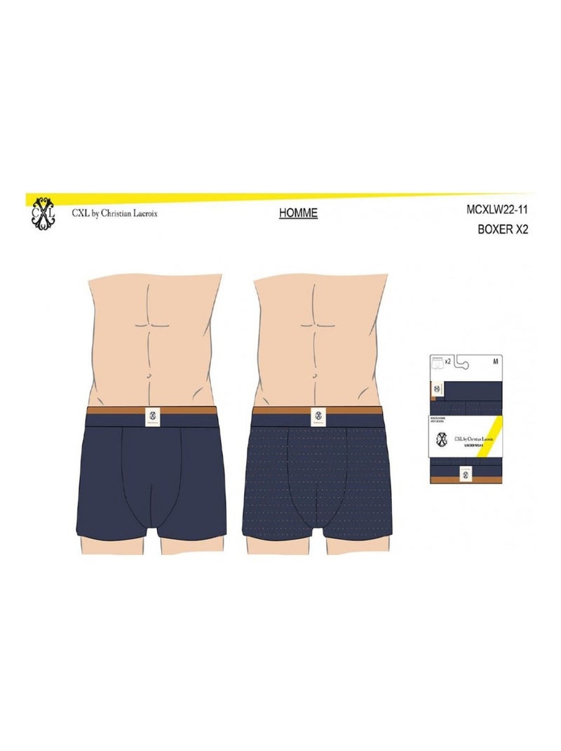 Boxer CXL By LACROIX X2 - Pack de 2 Bleu marine - Kiabi