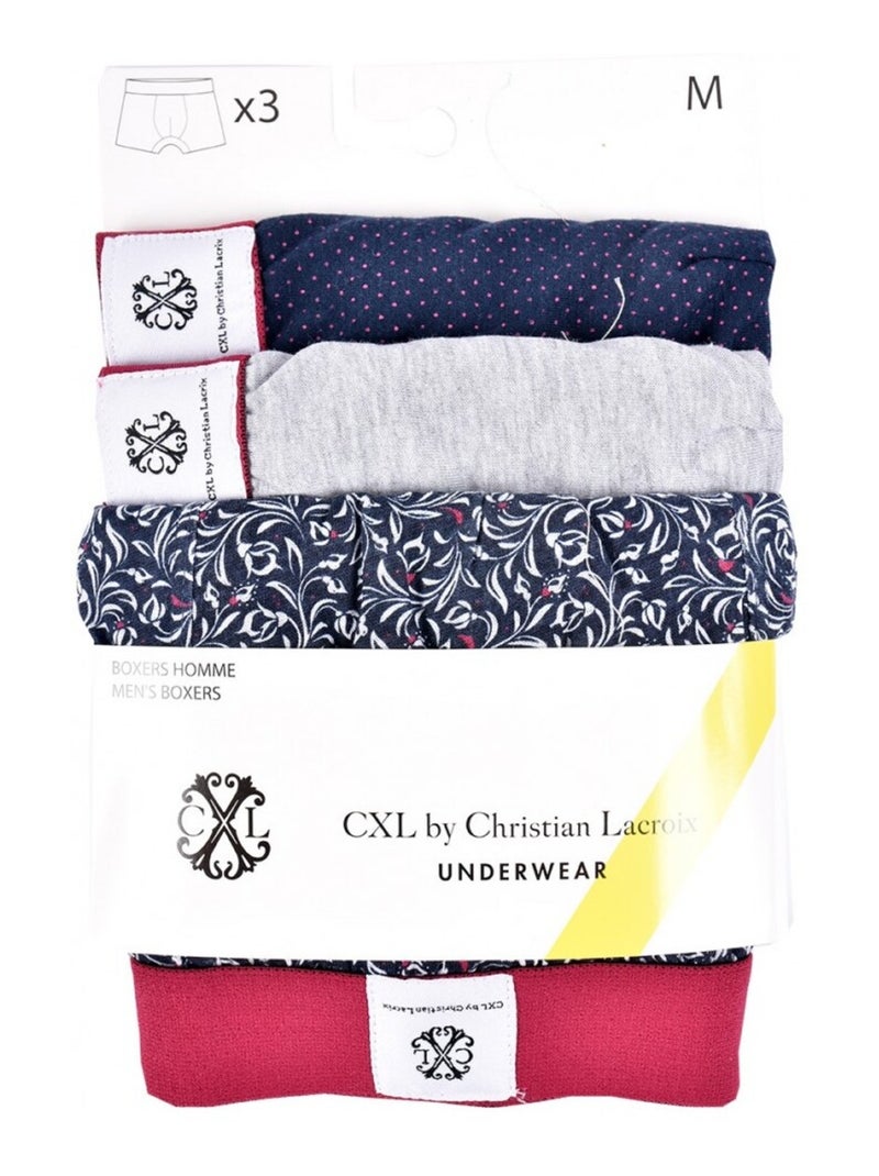 Boxer CXL By LACROIX X3 - Pack de 3 Gris Bleu marine - Kiabi