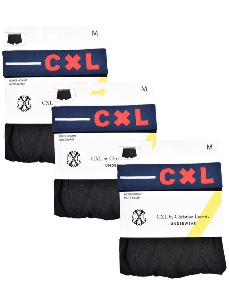 Boxer CXL By LACROIX X3 - Pack de 3 Noir Rouge Bleu - Kiabi