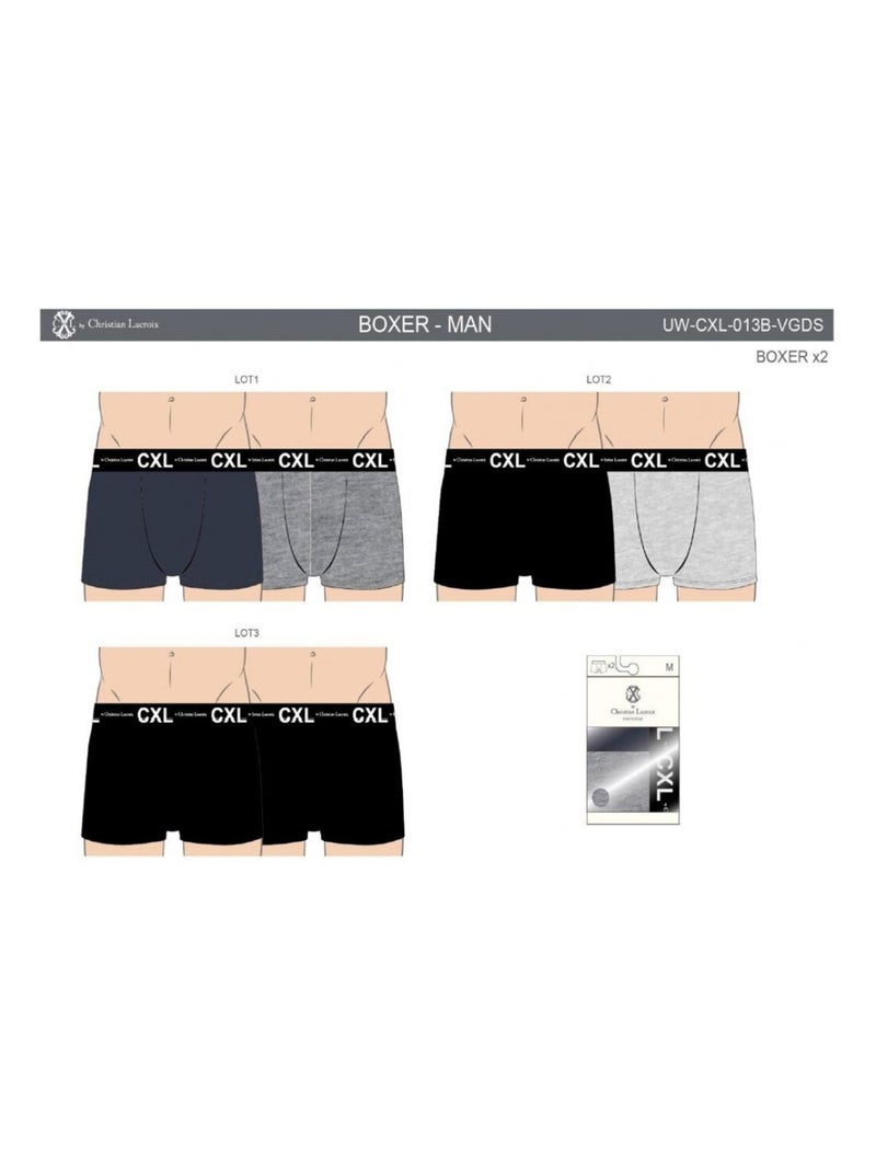 Boxer CXL By LACROIX X6 - Pack de 6 Noir Gris anthracite Bleu - Kiabi
