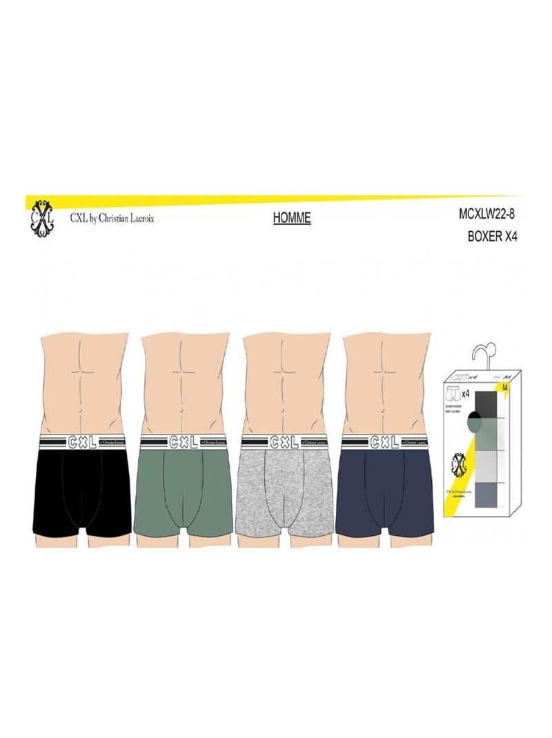 Boxer CXL By LACROIX X8 - Pack de 8 Noir Vert clair Bleu - Kiabi