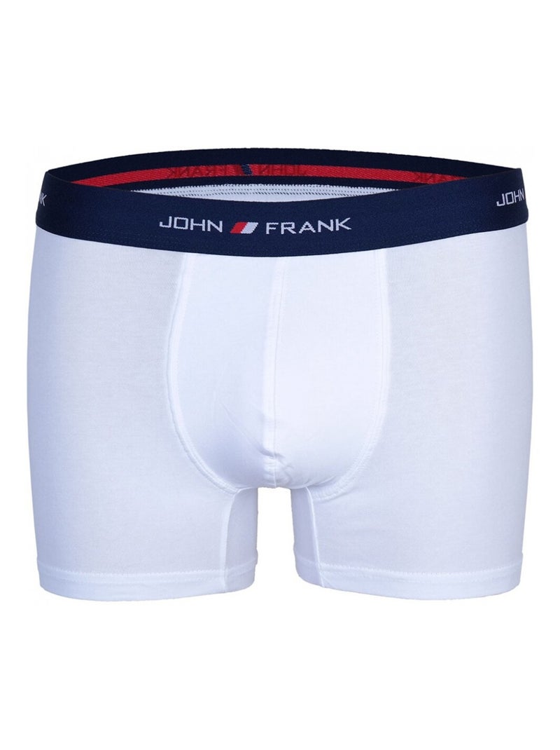 Boxer Homme JOHN FRANK  - Pack de 3 Blanc Bleu marine Blanc - Kiabi