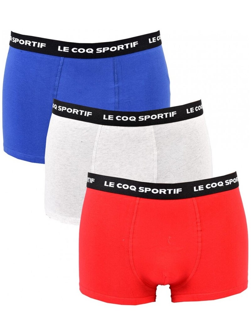 Boxer Homme LE COQ SPORTIF - Pack de 3 Blanc Rouge Bleu - Kiabi