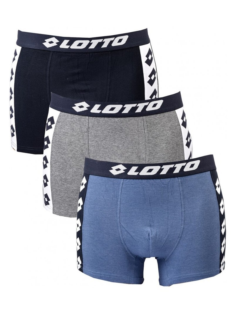 Boxer homme LOTTO - Pack de 3 Bleu Gris Bleu - Kiabi