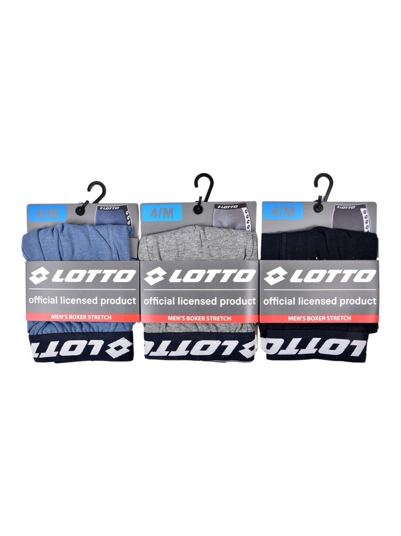 Boxer homme LOTTO - Pack de 3 Bleu Gris Bleu - Kiabi
