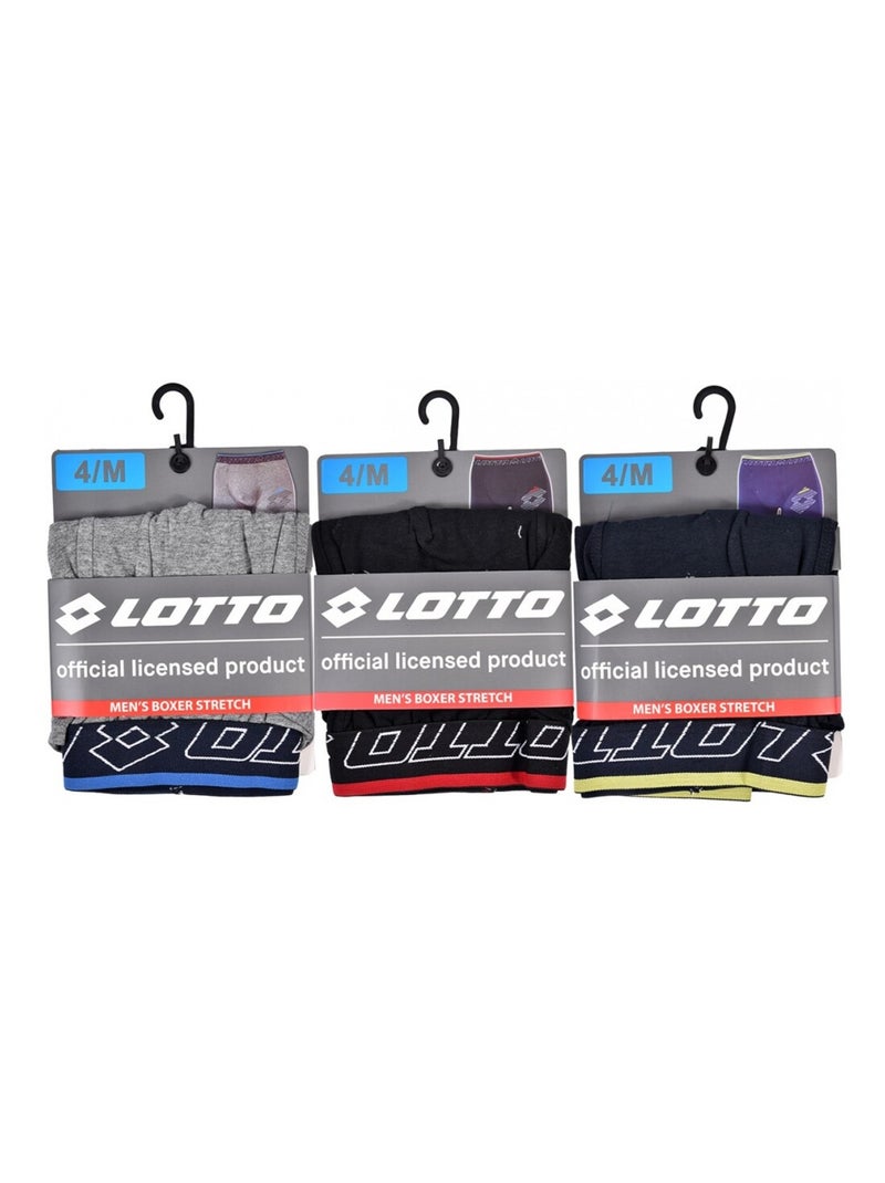Boxer homme LOTTO - Pack de 3 Bleu Multicolore Noir - Kiabi