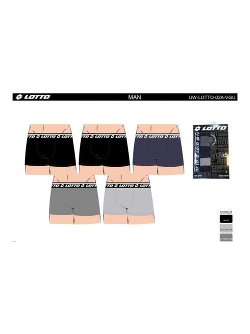 Boxer homme LOTTO - Pack de 5 - Kiabi
