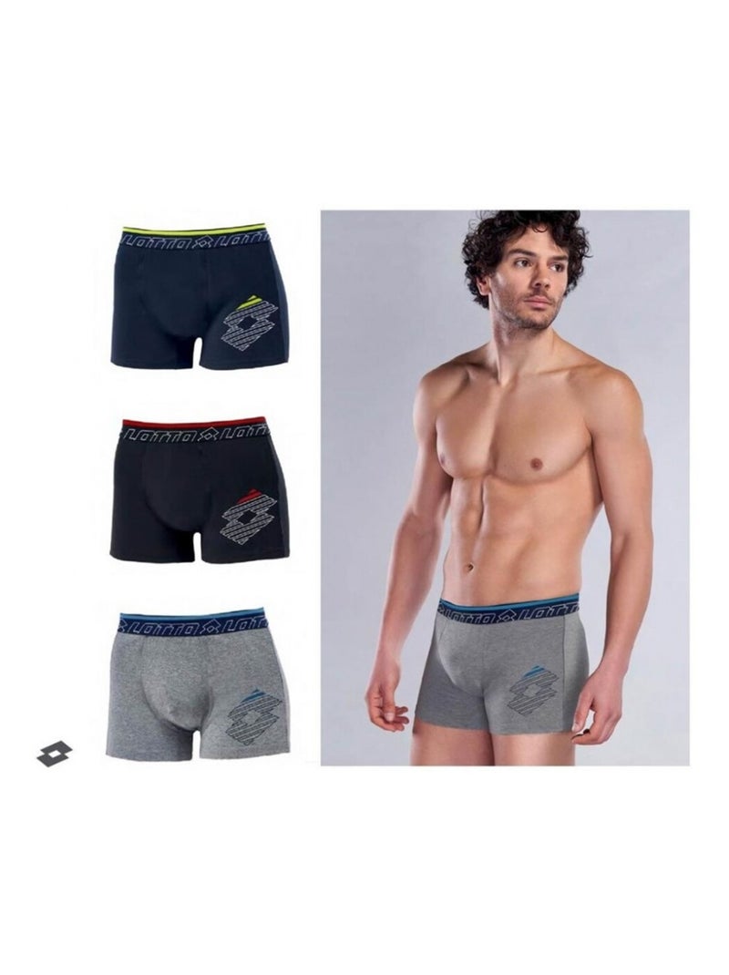 Boxer homme LOTTO - Pack de 6 Bleu Multicolore Noir - Kiabi