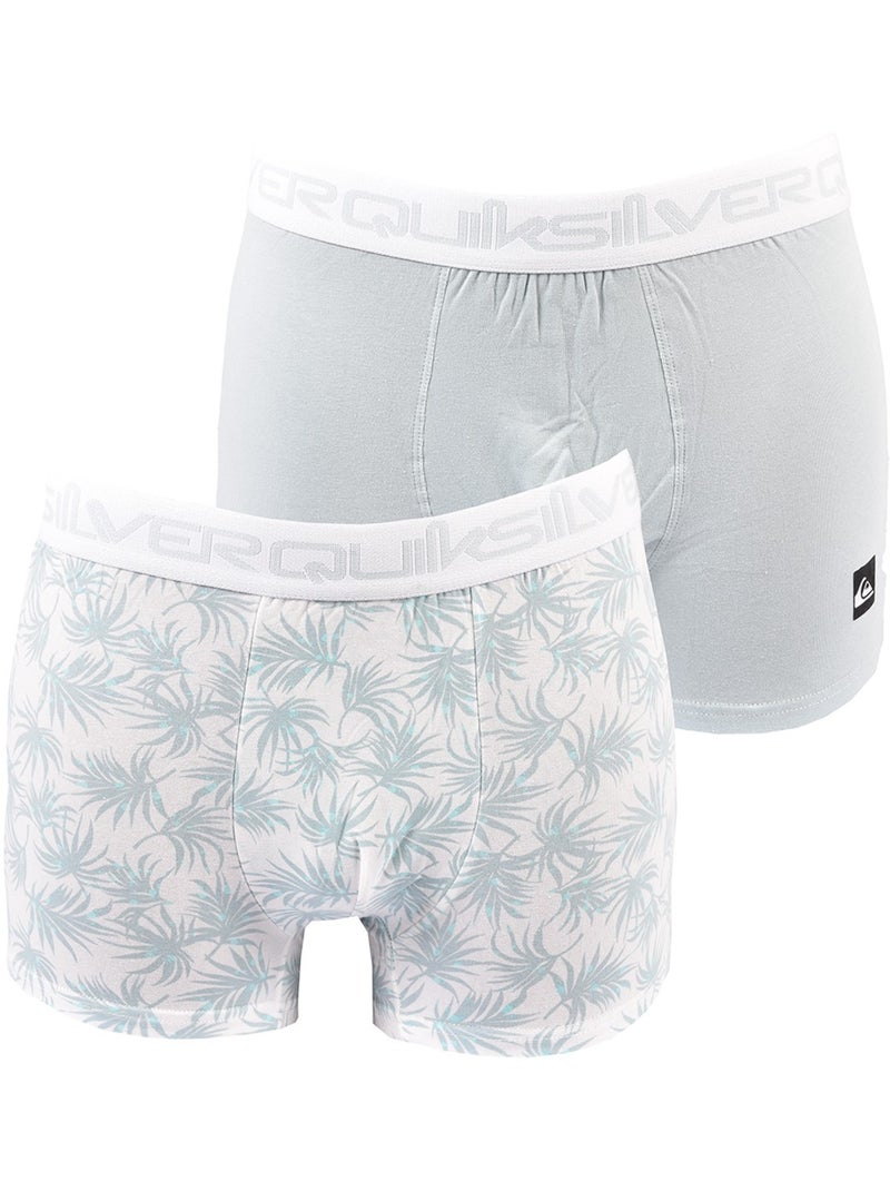 Boxer Homme QUIKSILVER - Pack de 2 Bleu Bleu ciel Blanc - Kiabi