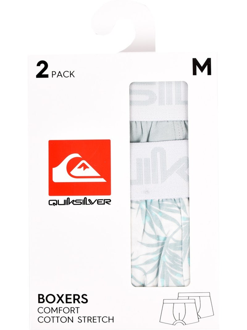 Boxer Homme QUIKSILVER - Pack de 2 Bleu Bleu ciel Blanc - Kiabi