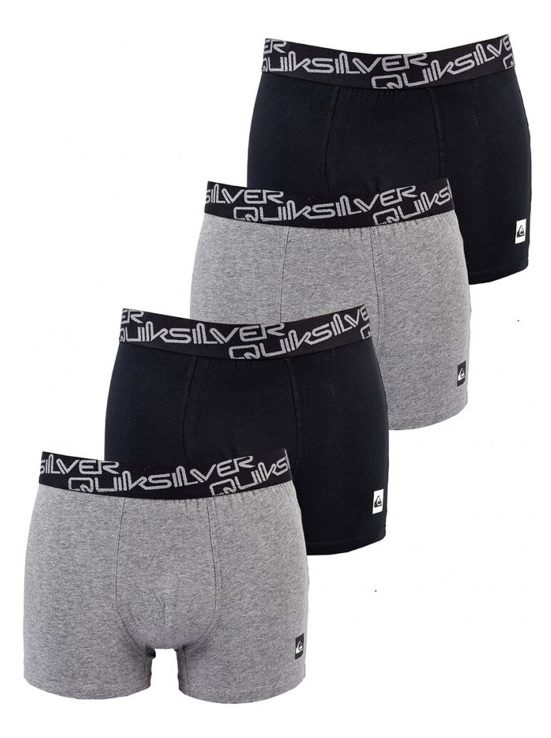 Boxer Homme QUIKSILVER - Pack de 4 Noir Gris - Kiabi