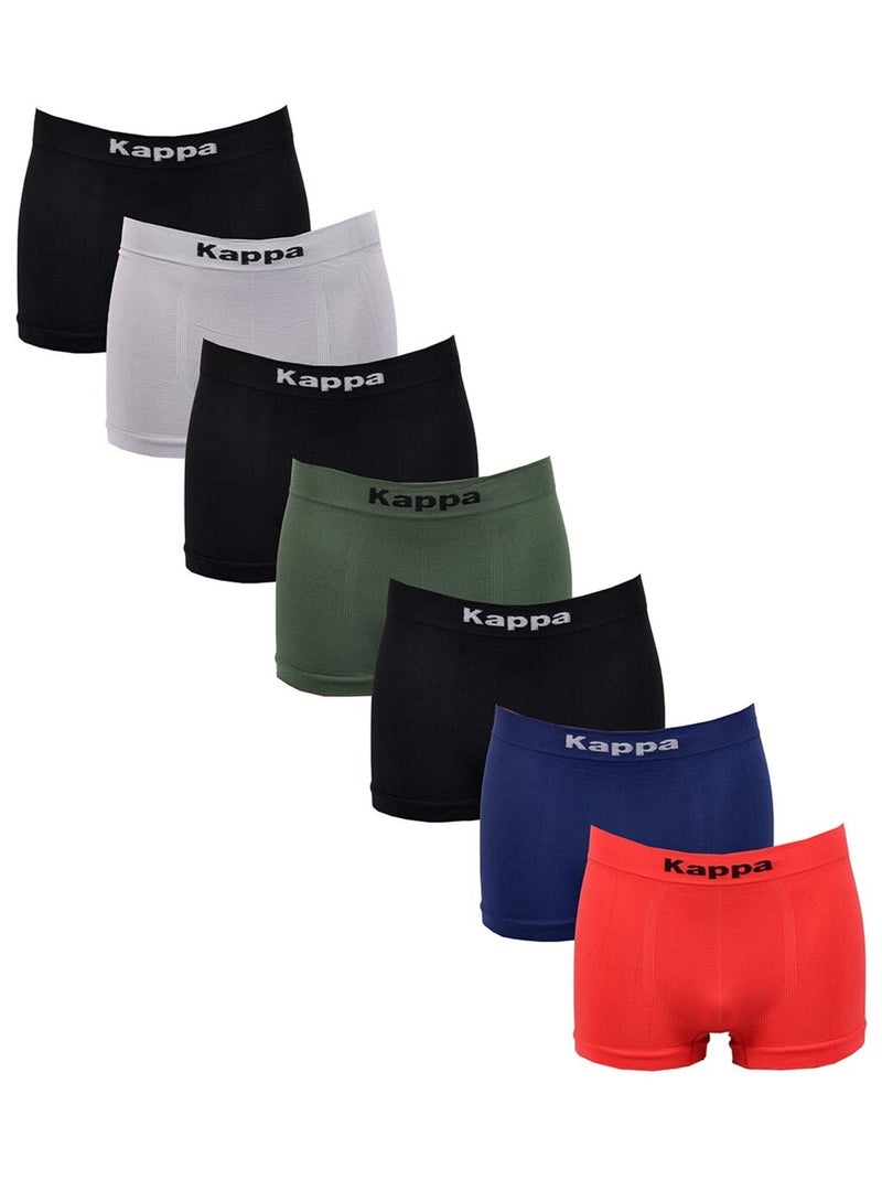 Boxer KAPPA sans Couture Pack de 7 SEAMLESS0508 Noir Multicolore Gris - Kiabi