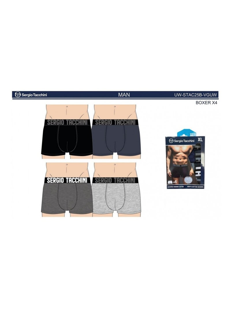 Boxer SERGIO TACCHINI - Pack de 4 Multicolore - Kiabi