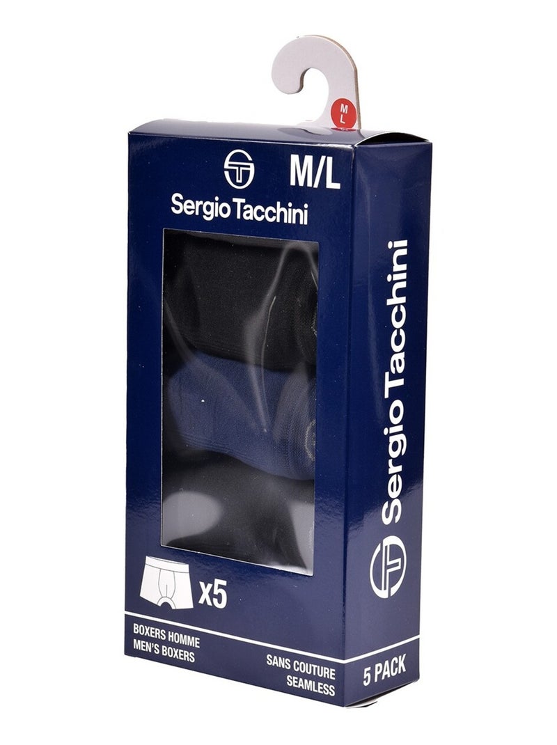 Boxer SERGIO TACCHINI sans Couture Pack de 5 SEAMLESS0608 Noir Blanc Gris - Kiabi
