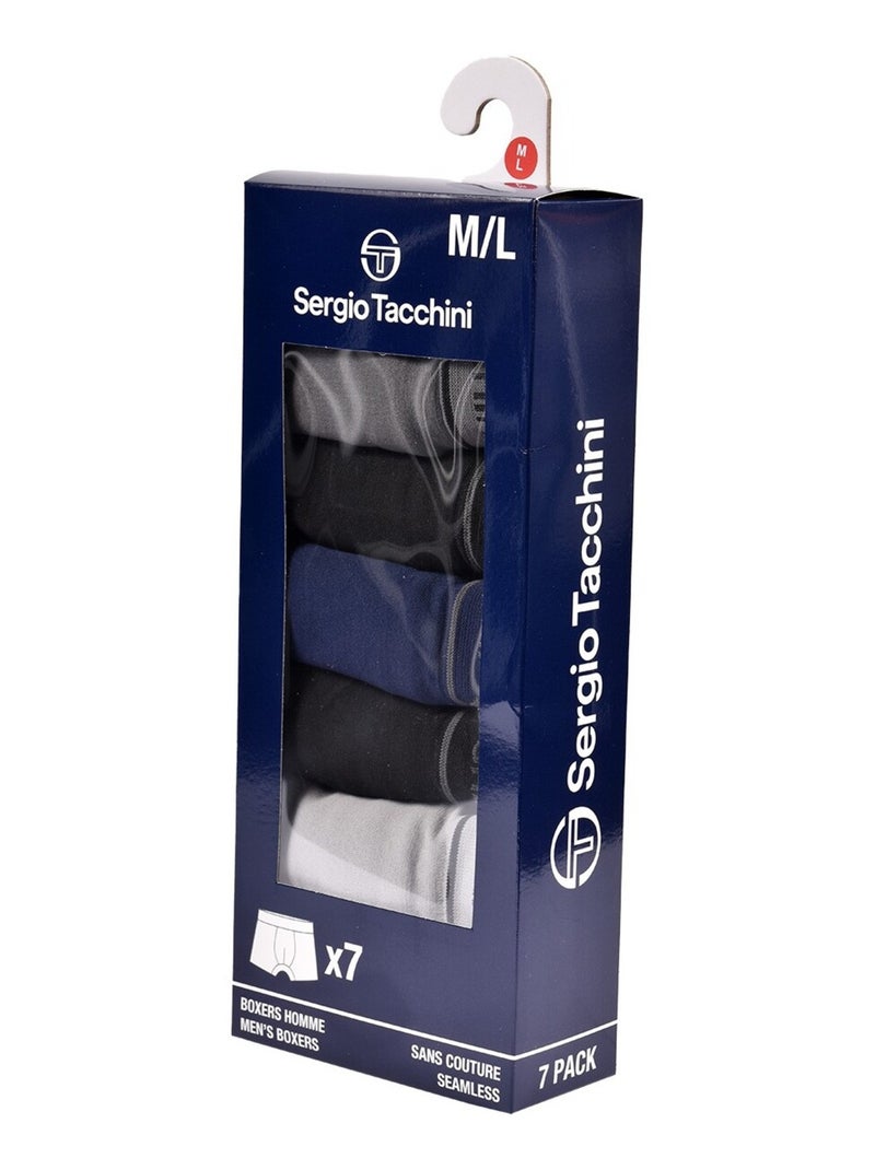 Boxer SERGIO TACCHINI sans Couture Pack de 7 SEAMLESS0708 Noir Blanc Gris - Kiabi