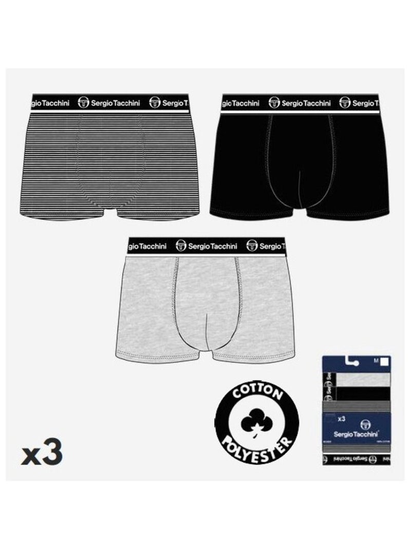 Boxers - Caleçons Sergio Tacchini homme lot de 6 Noir - Kiabi