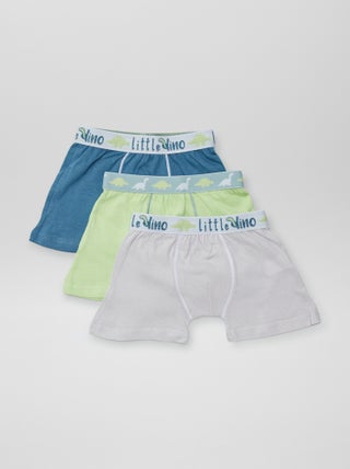 Boxers en coton unis - lot de 3