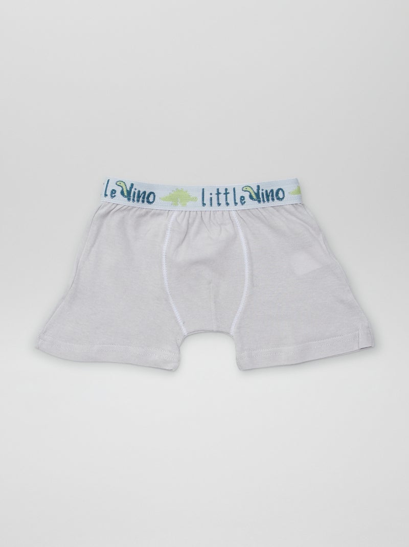 Boxers en coton unis - lot de 3 Vert - Kiabi