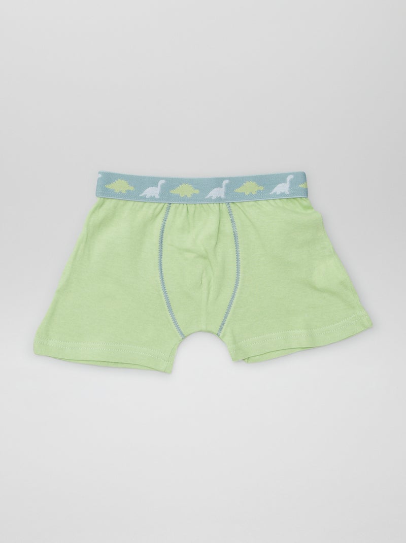 Boxers en coton unis - lot de 3 Vert - Kiabi