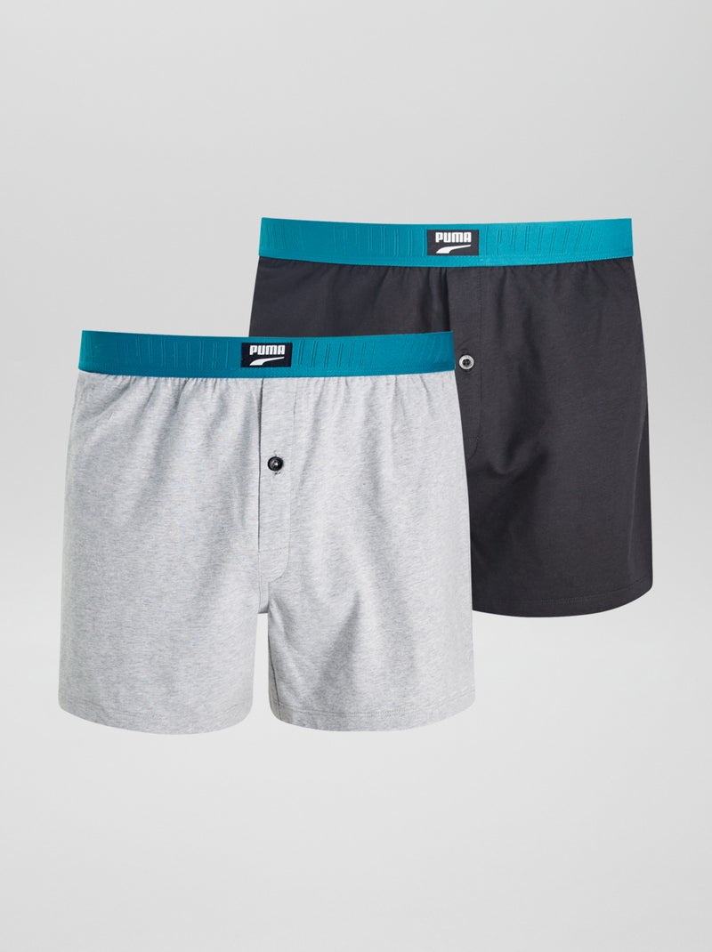 Boxers 'Puma' - Lot de 2 Noir/gris clair - Kiabi