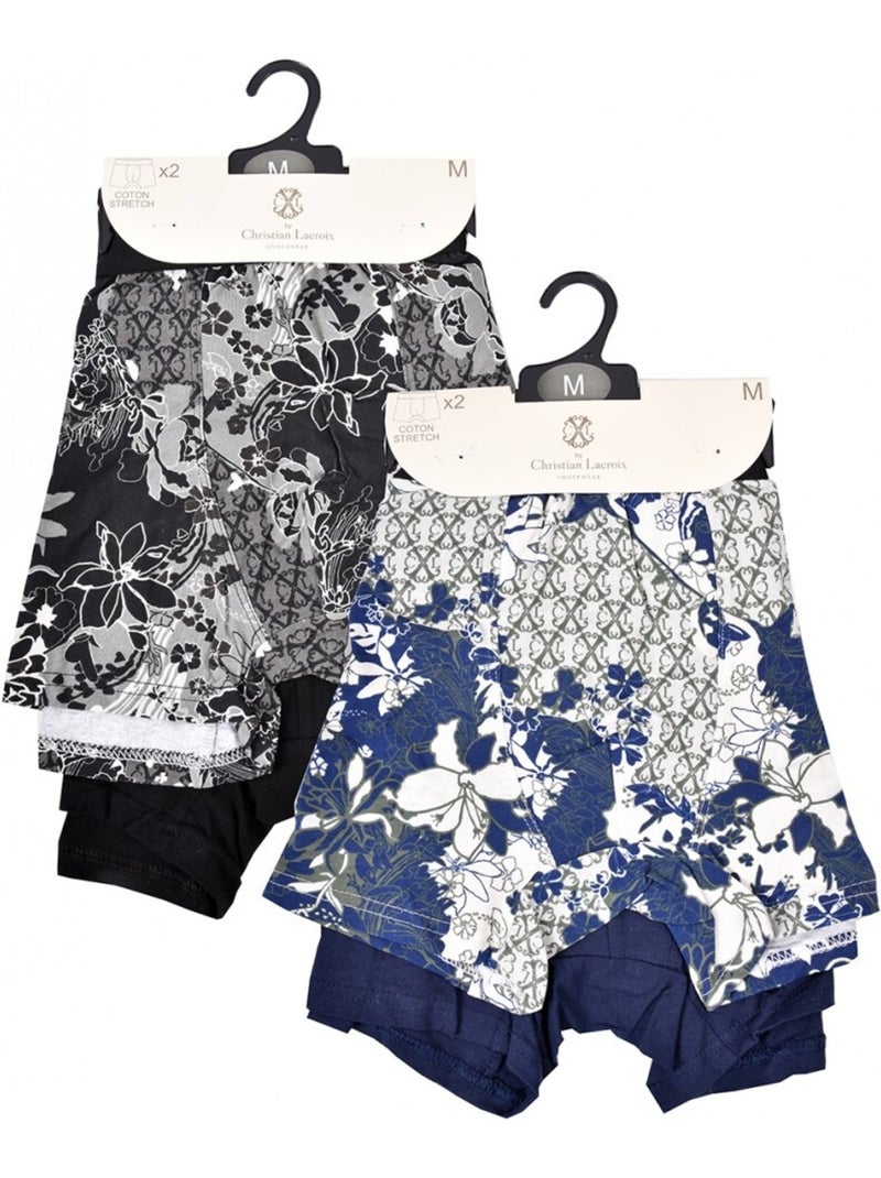 Boxershort CXL by LACROIX - Set van 4 Blauw Multikleur Zwart - Kiabi