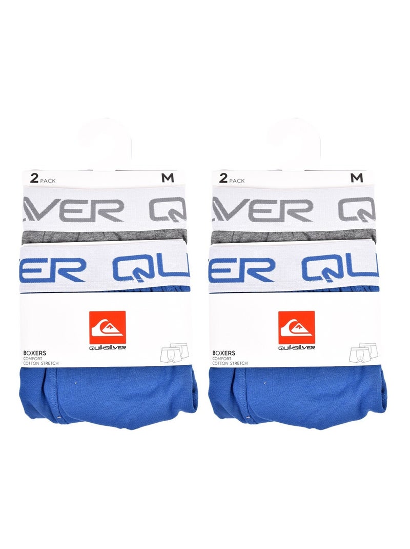 Boxershort heren QUIKSILVER - Set van 4 Grijs Blauw - Kiabi