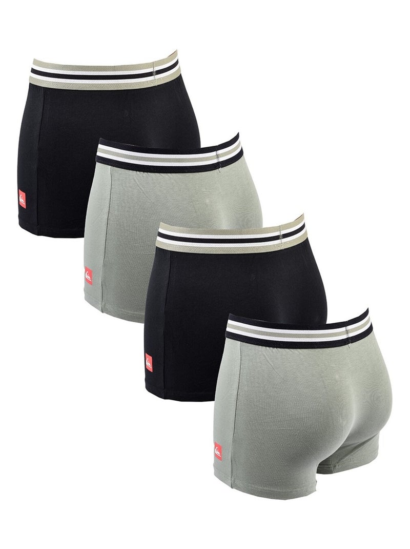 Boxershort heren QUIKSILVER - Set van 4 Zwart Grijs Wit - Kiabi