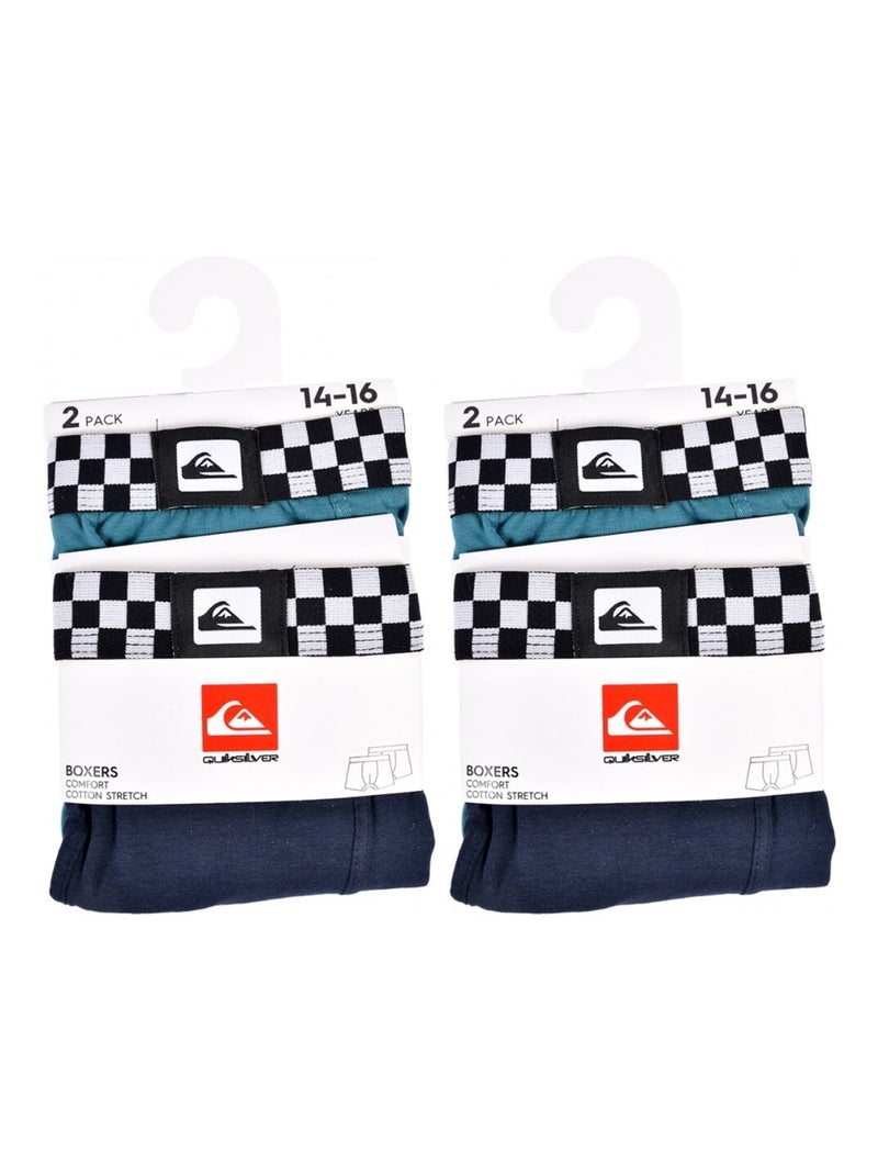 Boxershort Junior QUIKSILVER - Set van 4 Blauw Violet - Kiabi
