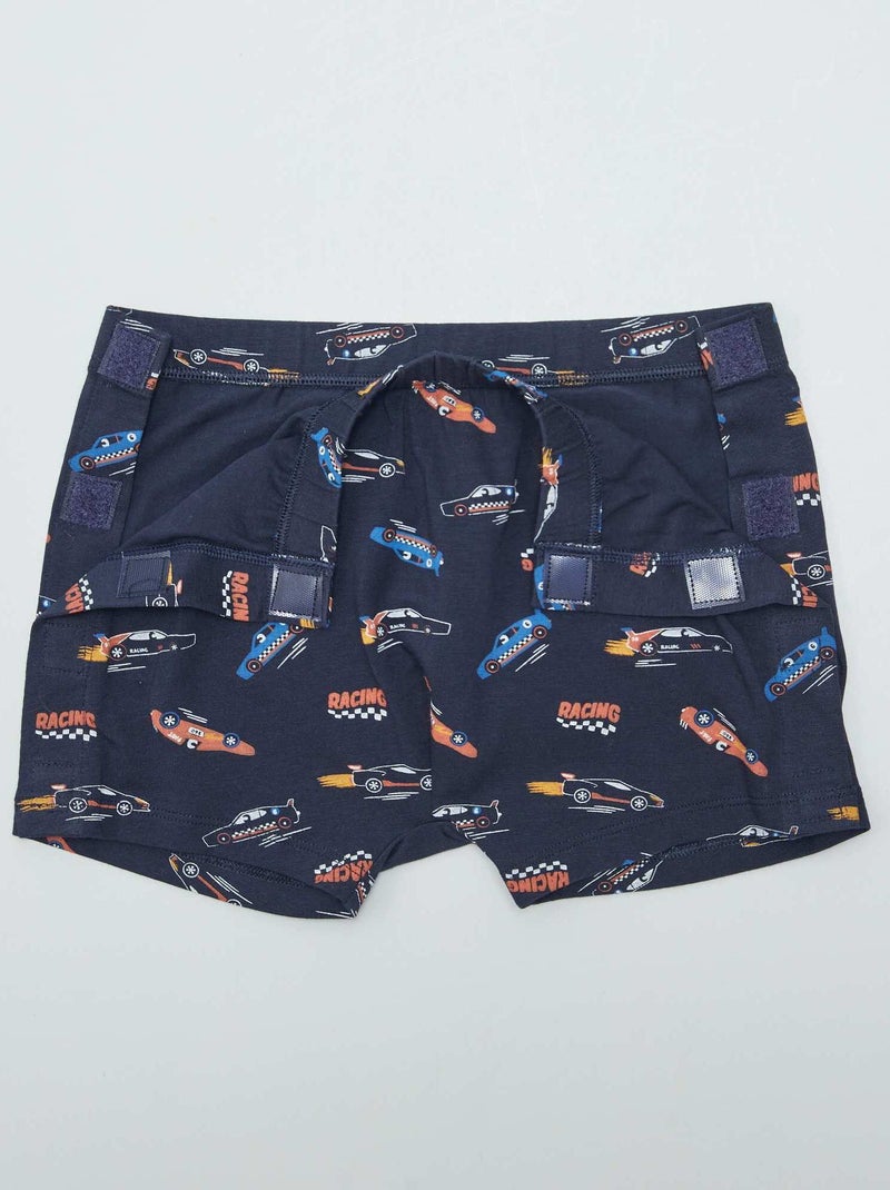 Boxershort met klittenbandsluitingen - gemakkelijk aan te trekken collectie BLAUW - Kiabi