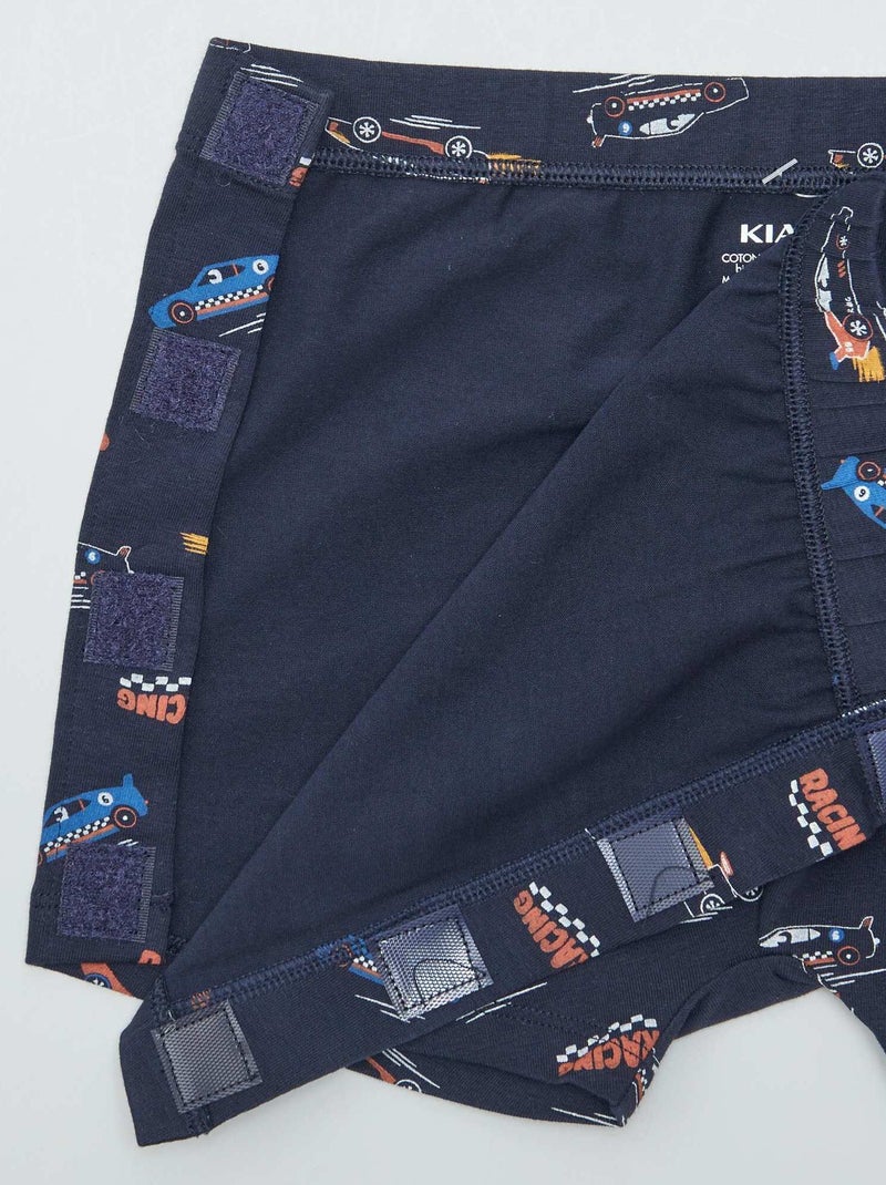 Boxershort met klittenbandsluitingen - gemakkelijk aan te trekken collectie BLAUW - Kiabi