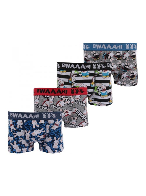 Boxershorts Les Lapins Crétins jongen set van 4 - Kiabi Boxershorts Les Lapins Crétins jongen set van 4 - Kiabi