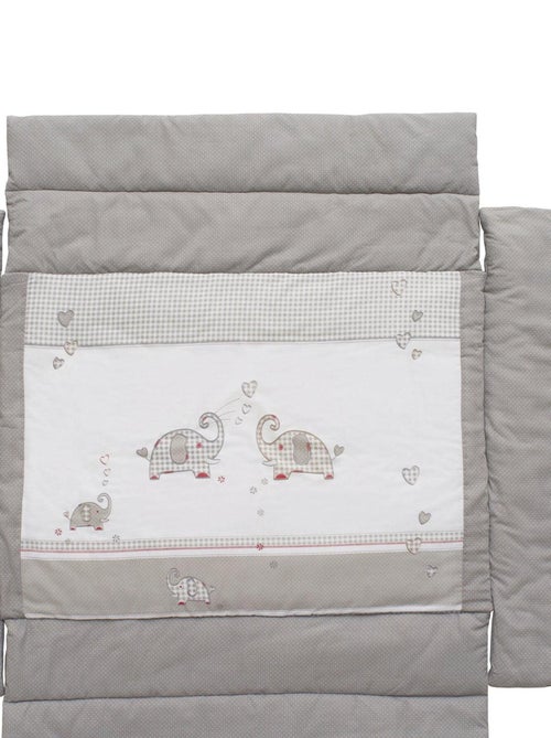 Boxkleed met rand 96 x 96 cm met olifantenprint 'Jumbotwins' ROBA - Kiabi