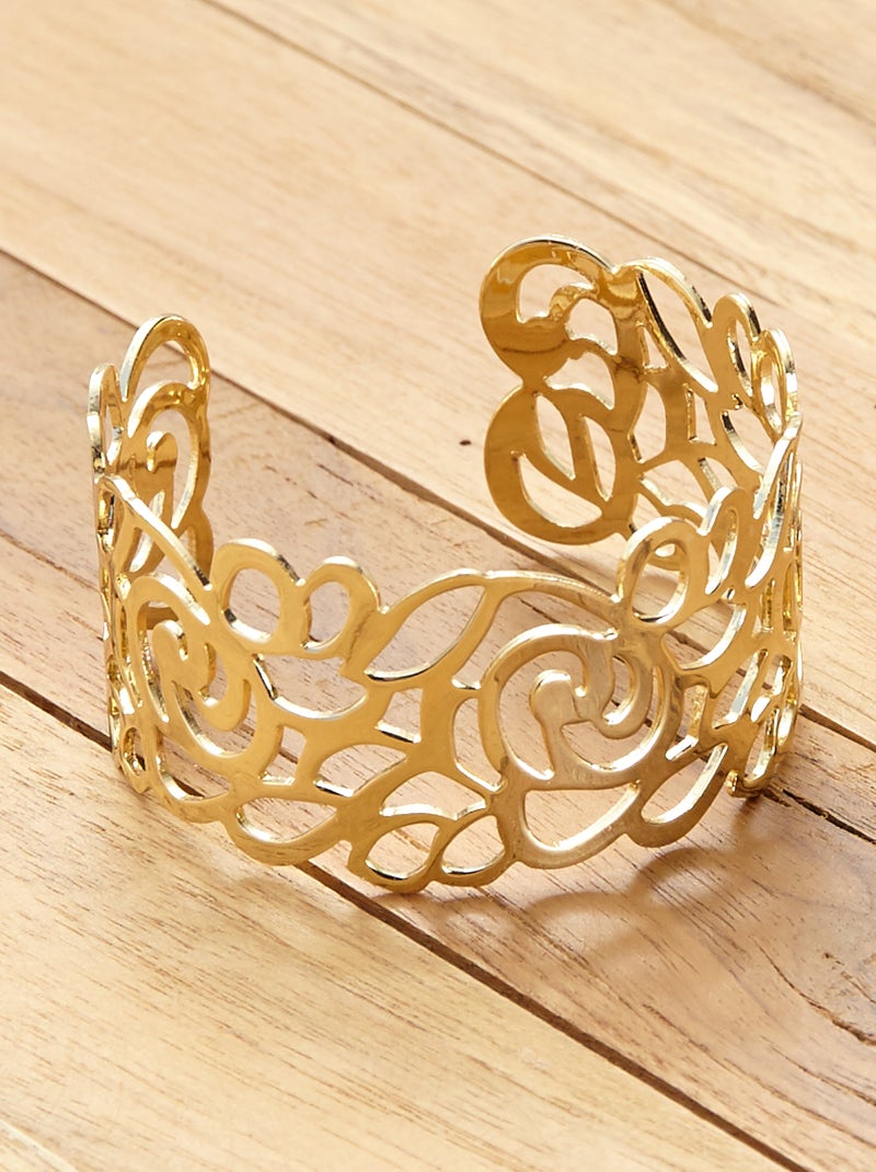 Bracelet large en filigrane doré doré - Kiabi