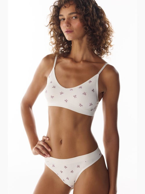 Bralette à motif ajouré, avec coussinets amovibles et sans coutures penti - Kiabi Bralette à motif ajouré, avec coussinets amovibles et sans coutures penti - Kiabi