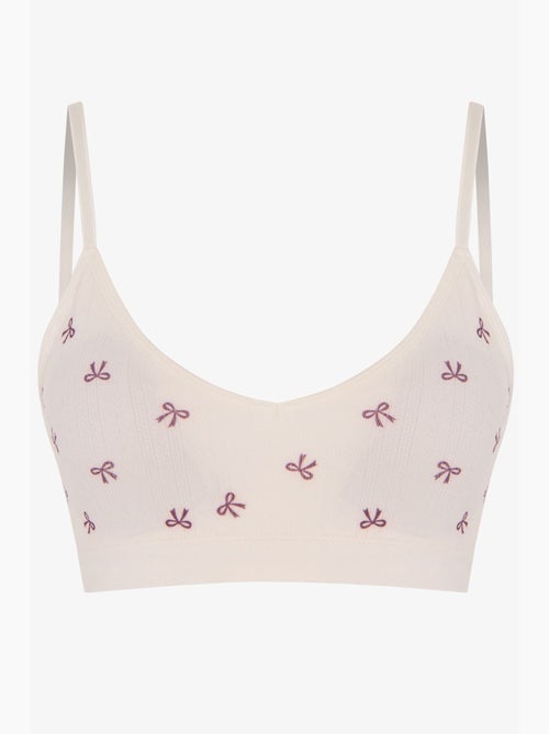 Bralette à motif ajouré, avec coussinets amovibles et sans coutures penti - Kiabi Bralette à motif ajouré, avec coussinets amovibles et sans coutures penti - Kiabi