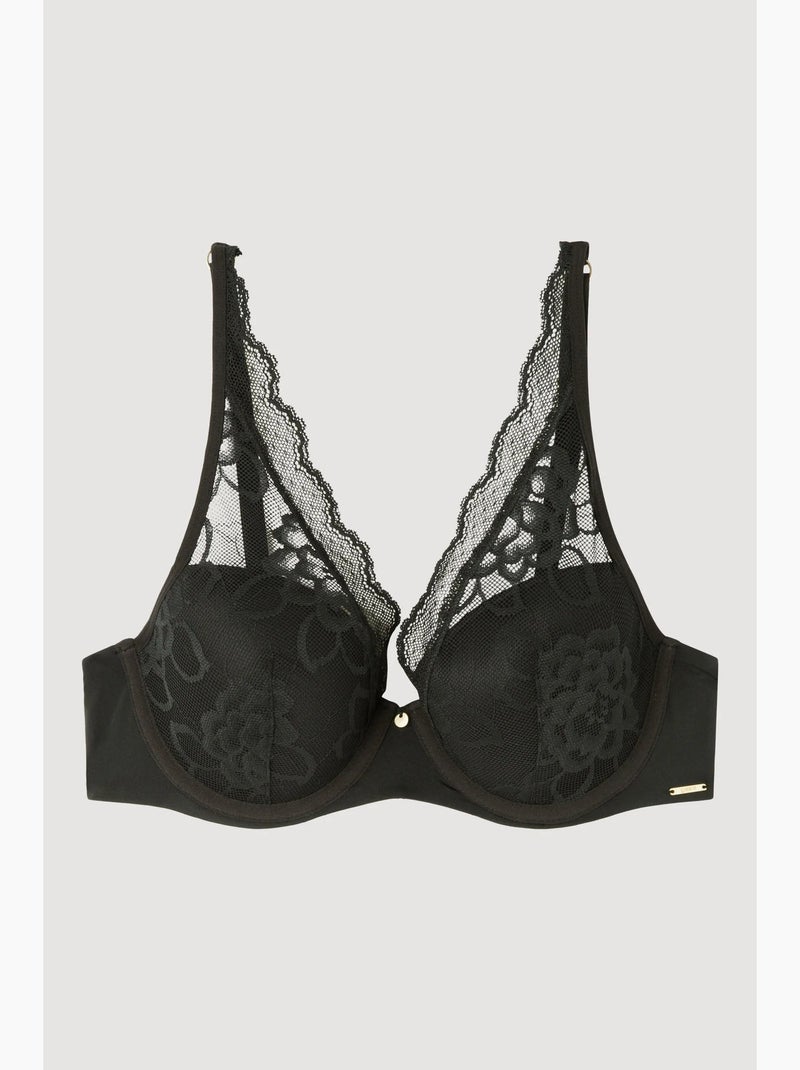 Bralette beha met beugel Zwart - Kiabi