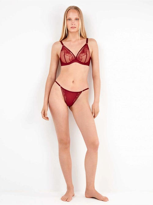 Bralette bh bloemenkant push-up effect - Kiabi