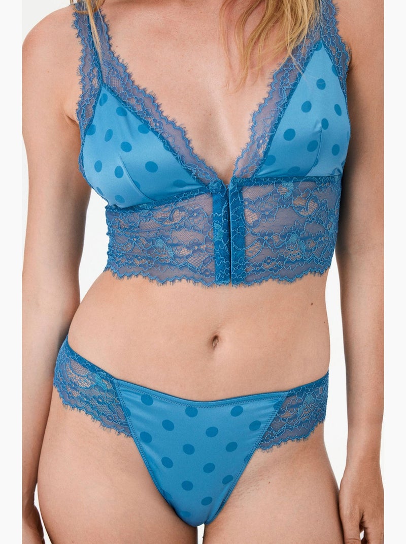 Bralette treso à pois penti Bleu - Kiabi