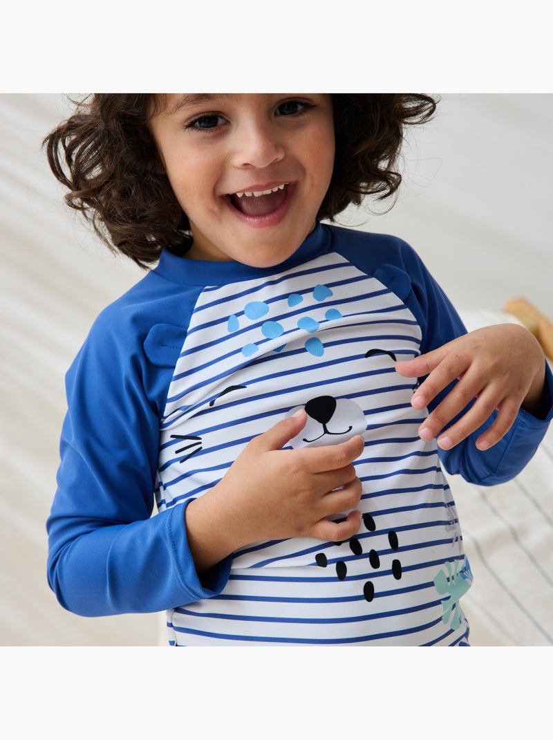 Brasilia UV-beschermend babyzwemshirt Blauw - Kiabi