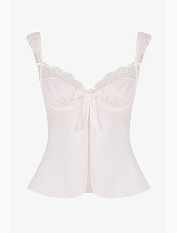 Brassière à armatures fleurie effet déchiré penti