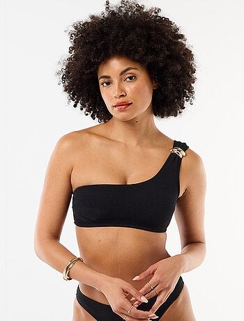 Brassière de bain asymétrique avec bijou doré