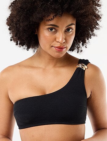 Brassière de bain asymétrique avec bijou doré