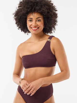 Brassière de bain asymétrique avec bijou doré