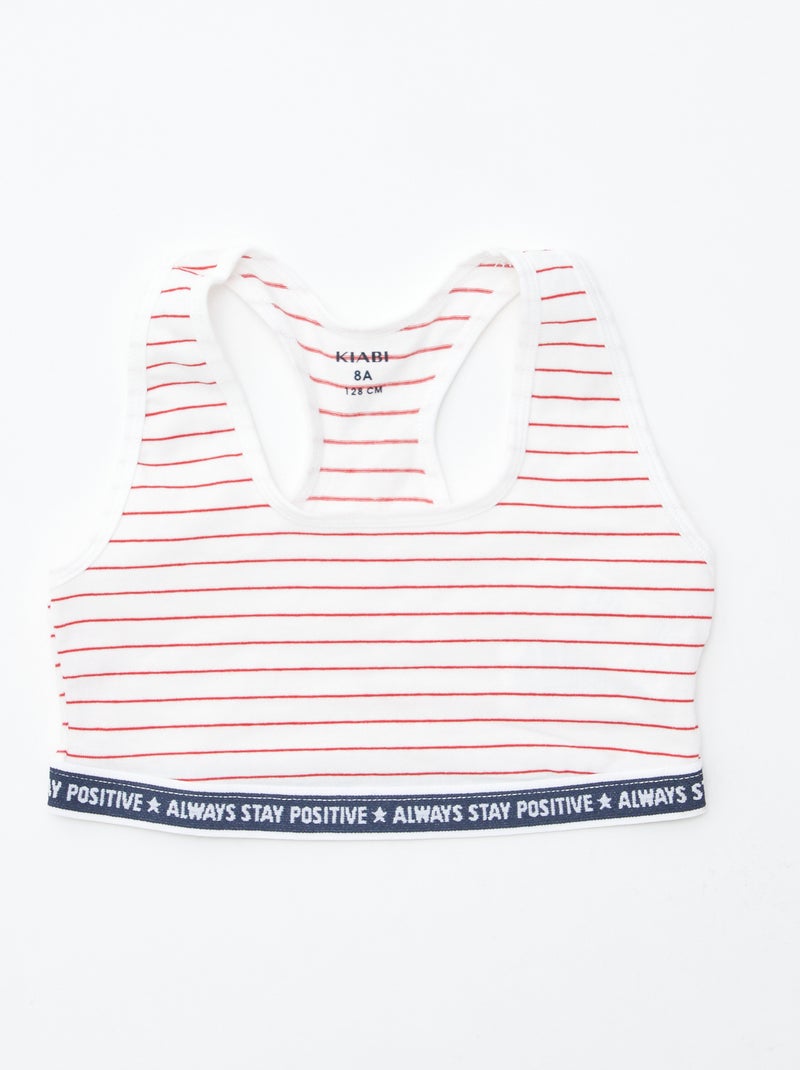 Brassière de sport BLANC - Kiabi