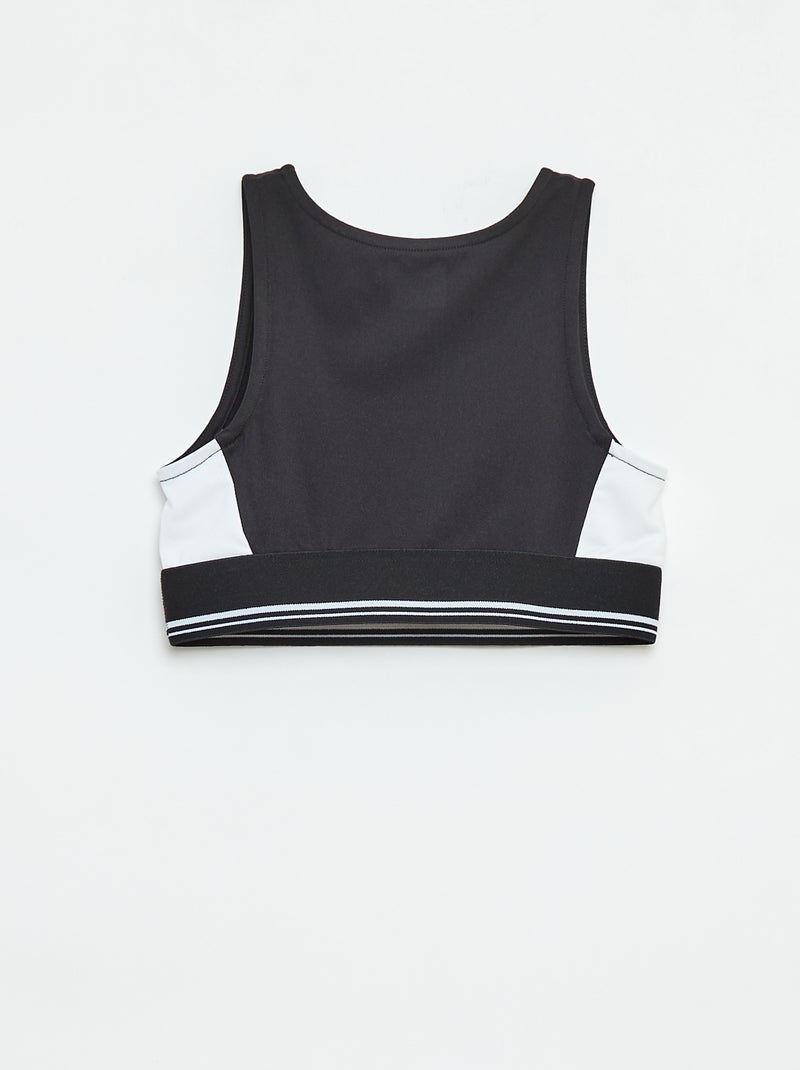 Brassière de sport  en matière stretch Noir - Kiabi