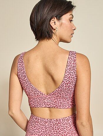 Brassière de sport imprimé léopard maintien léger - (ekstract)