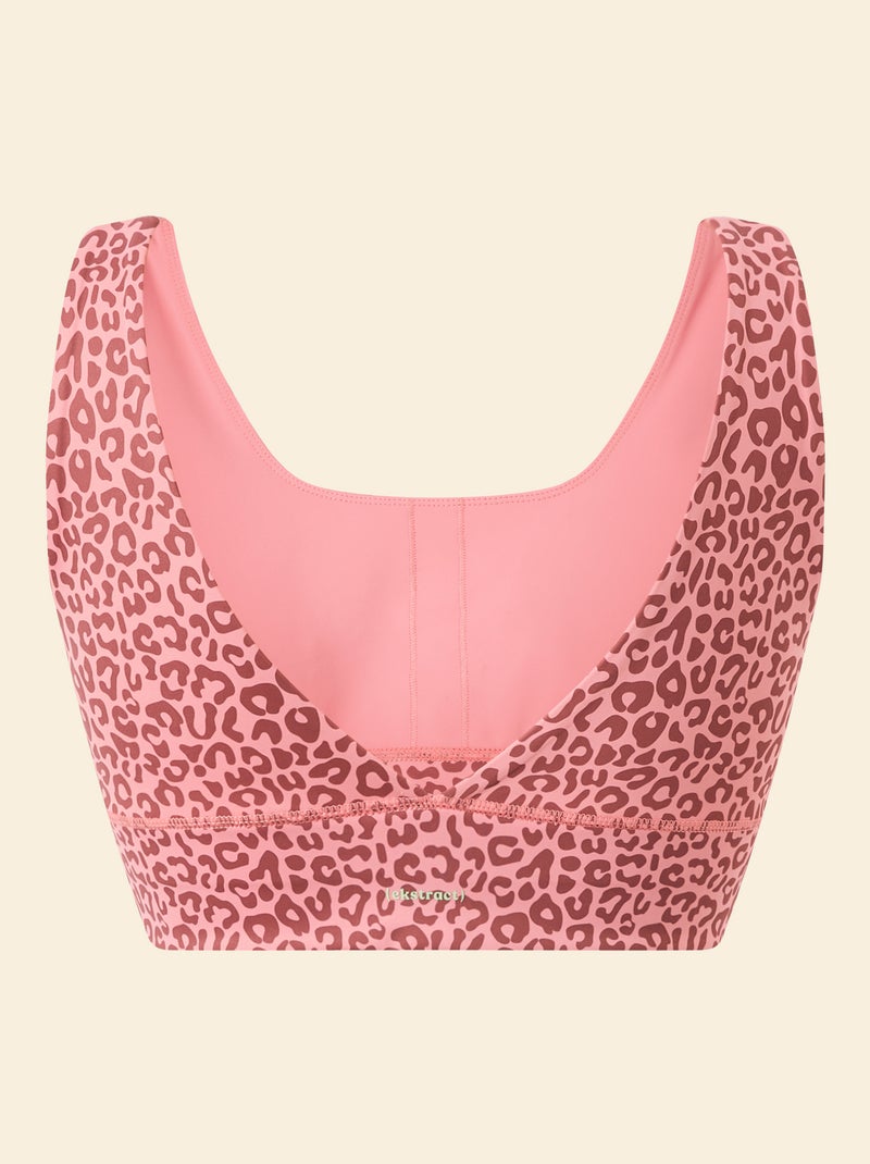 Brassière de sport imprimé léopard maintien léger - (ekstract) Rose - Kiabi